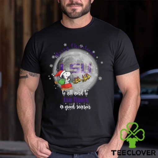 Santa Snoopy merry christmas to all and to Lsu Tigers a good season hoodie, sweater, longsleeve, shirt v-neck, t-shirt