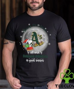 Santa Snoopy merry christmas to all and to Oakland Athletics a good season hoodie, sweater, longsleeve, shirt v-neck, t-shirt