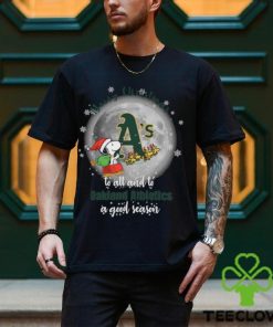 Santa Snoopy merry christmas to all and to Oakland Athletics a good season hoodie, sweater, longsleeve, shirt v-neck, t-shirt