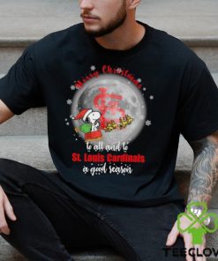 Santa Snoopy merry christmas to all and to St. Louis Cardinals a good season hoodie, sweater, longsleeve, shirt v-neck, t-shirt