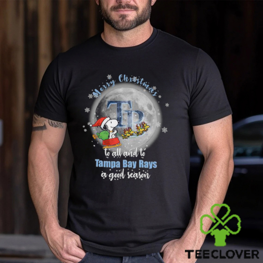 Santa Snoopy merry christmas to all and to Tampa Bay Rays a good season shirt Santa Snoopy merry christmas to all and to Tampa Bay Rays a good season shirt