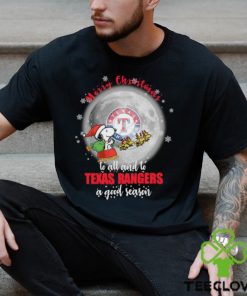 Santa Snoopy merry christmas to all and to Texas Rangers a good season shirt 1 Santa Snoopy merry christmas to all and to Texas Rangers a good season shirt