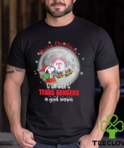 Santa Snoopy merry christmas to all and to Texas Rangers a good season shirt 2 Santa Snoopy merry christmas to all and to Texas Rangers a good season shirt