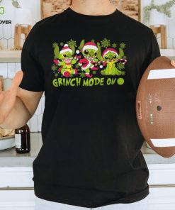 Santa Stitch Grinch Mode On Christmas T Shirt