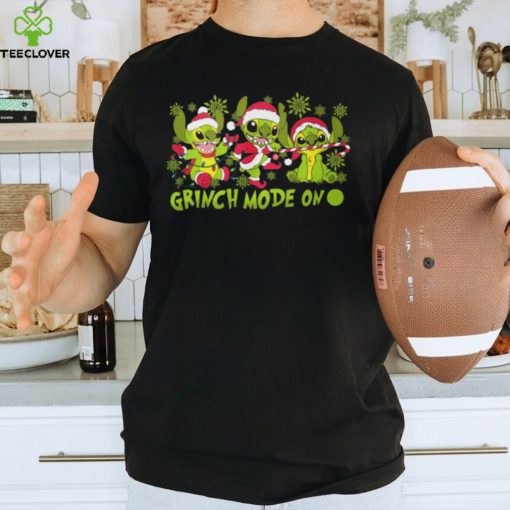 Santa Stitch Grinch Mode On Christmas T Shirt