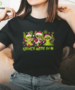 Santa Stitch Grinch Mode On Christmas T Shirt