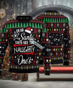 Santa They Are Naughty Ones Black Ugly Sweater