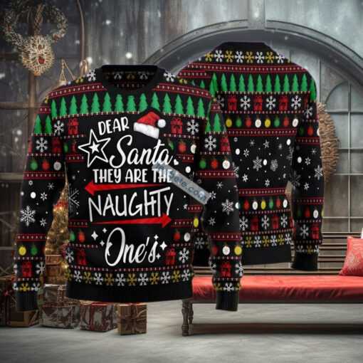 Santa They Are Naughty Ones Black Ugly Sweater