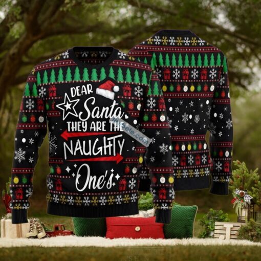 Santa They Are Naughty Ones Black Ugly Sweater