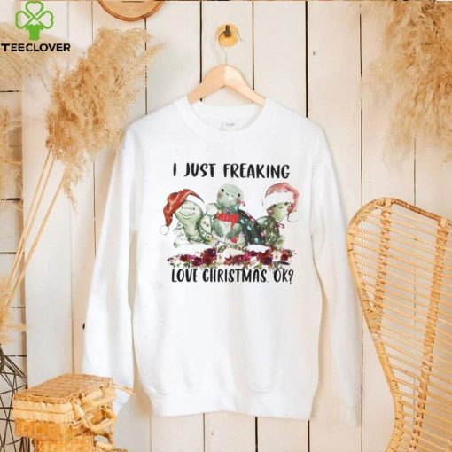 Santa Turtle I Just Freaking Love Christmas Ok Light Shirt