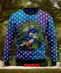 Santa Turtle Unisex Womens & Mens, Couples Matching, Funny Family Ugly Christmas Holiday Sweater