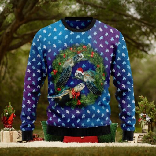 Santa Turtle Unisex Womens & Mens, Couples Matching, Funny Family Ugly Christmas Holiday Sweater