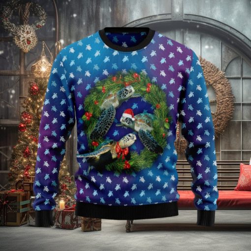 Santa Turtle Unisex Womens & Mens, Couples Matching, Funny Family Ugly Christmas Holiday Sweater