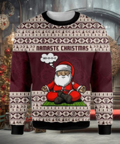Santa Yoga Namaste Christmas Sweater