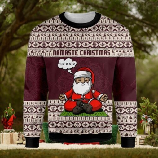 Santa Yoga Namaste Christmas Sweater