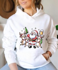 Santa and Reindeer beer singalong Christmas shirt