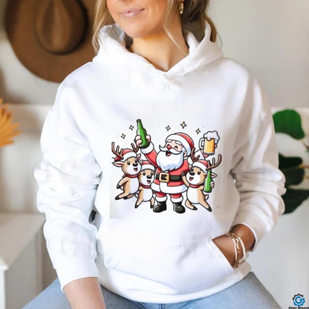 Santa and Reindeer beer singalong Christmas shirt Santa and Reindeer beer singalong Christmas shirt
