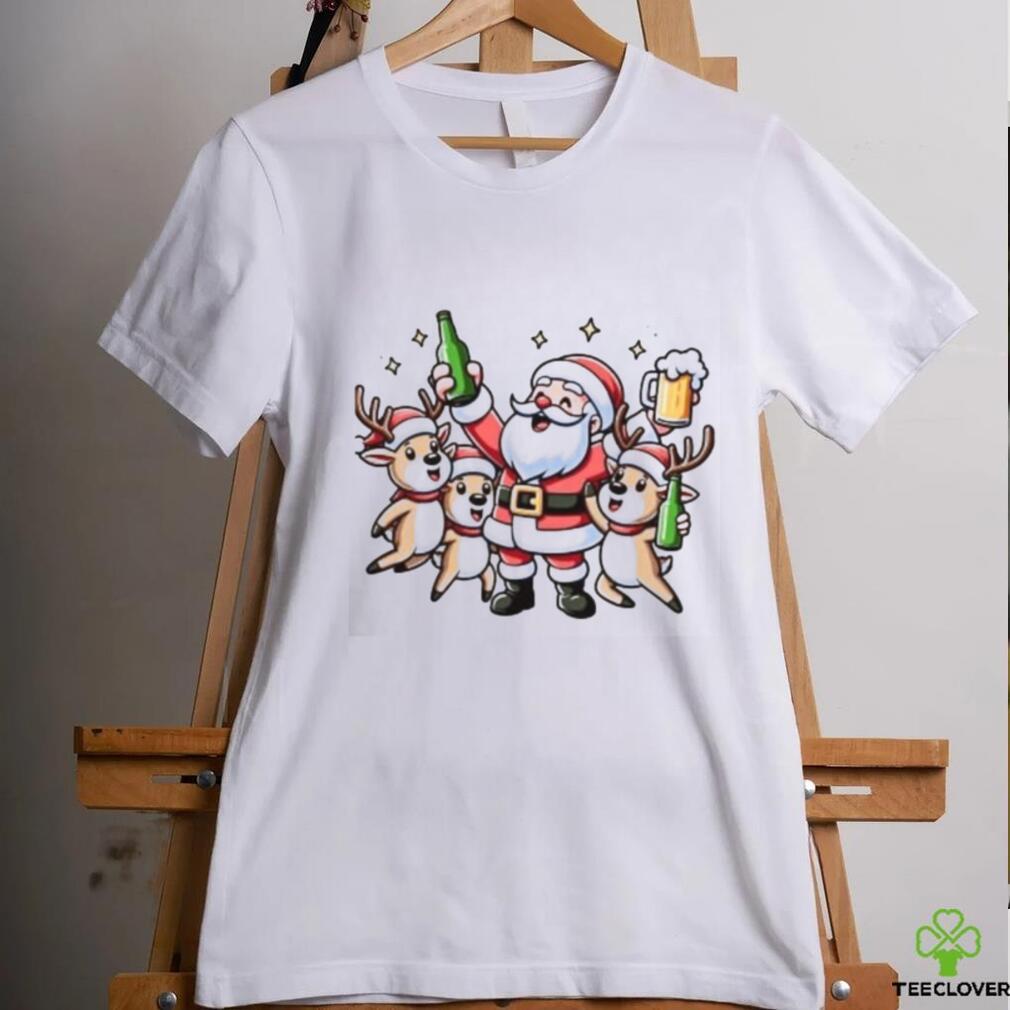 Santa and Reindeer beer singalong Christmas shirt Santa and Reindeer beer singalong Christmas shirt