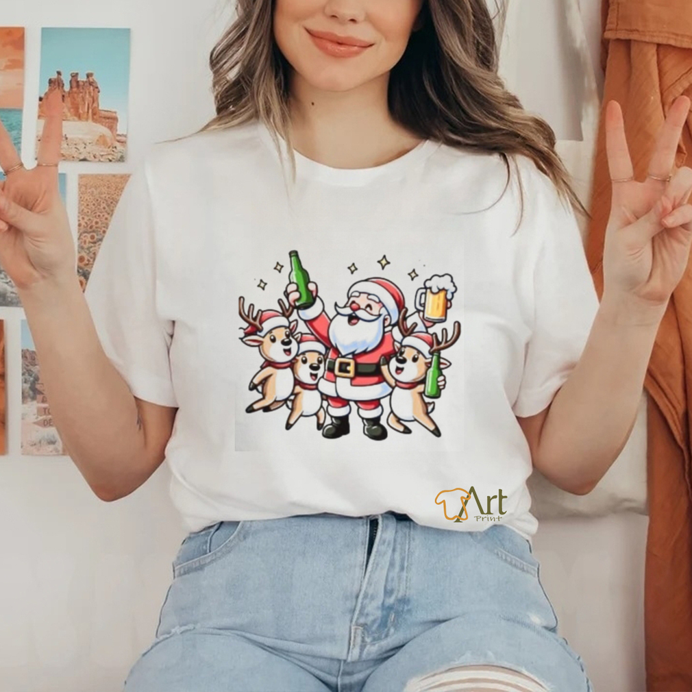 Santa and Reindeer beer singalong Christmas shirt Santa and Reindeer beer singalong Christmas shirt