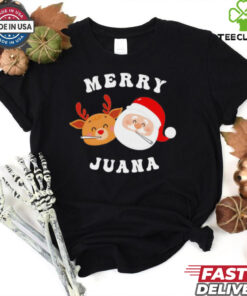Santa and Rudolph merry juana Christmas shirt