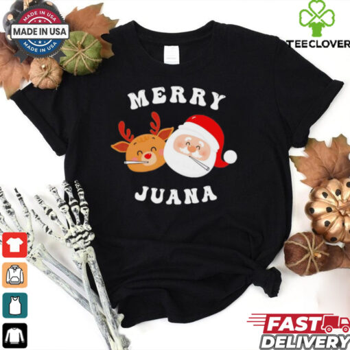 Santa and Rudolph merry juana Christmas shirt