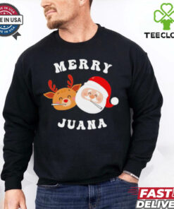Santa and Rudolph merry juana Christmas shirt