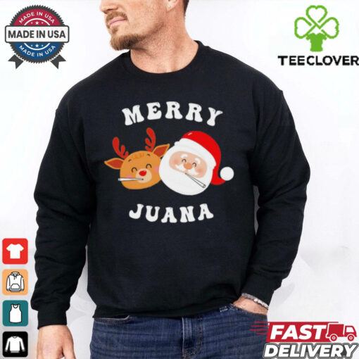 Santa and Rudolph merry juana Christmas shirt