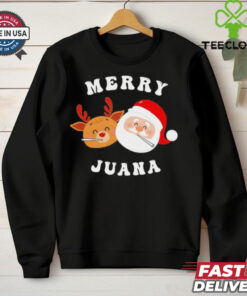 Santa and Rudolph merry juana Christmas shirt