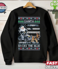 Santa back the blue dog christmas shirt