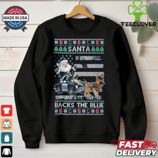 Santa back the blue dog christmas shirt