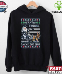 Santa back the blue dog christmas shirt