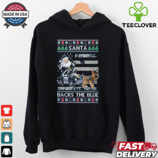 Santa back the blue dog christmas shirt