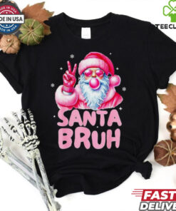 Santa blowing bubble gum Santa bruh Christmas shirt