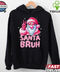 Santa blowing bubble gum Santa bruh Christmas shirt