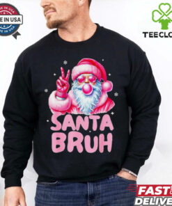 Santa blowing bubble gum Santa bruh Christmas shirt