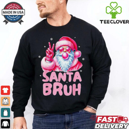 Santa blowing bubble gum Santa bruh Christmas shirt
