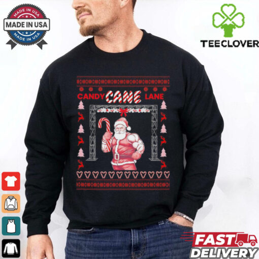 Santa candy cane lane ninja warrior Christmas shirt