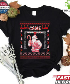 Santa candy cane lane ninja warrior Christmas shirt