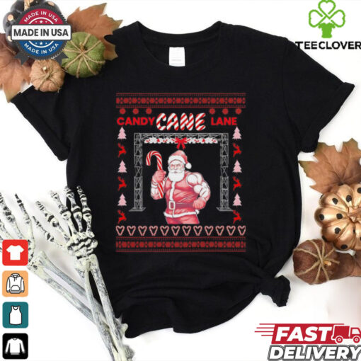 Santa candy cane lane ninja warrior Christmas shirt
