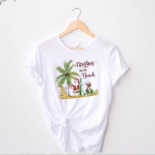 Santa claus Christmas on the beach Hawaii t hoodie, sweater, longsleeve, shirt v-neck, t-shirt