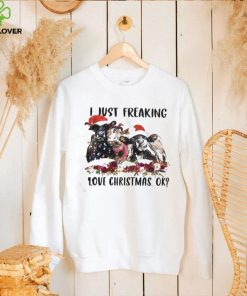 Santa cows I Just Freaking Love Christmas Ok Light Shirt