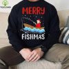 Santa fishing Merry Fishmas Christmas T hoodie, sweater, longsleeve, shirt v-neck, t-shirt