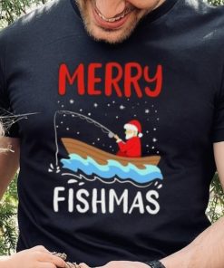 Santa fishing Merry Fishmas Christmas T hoodie, sweater, longsleeve, shirt v-neck, t-shirt