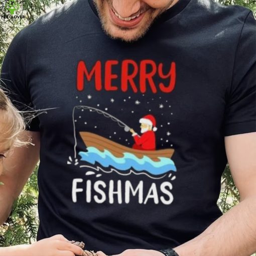 Santa fishing Merry Fishmas Christmas T hoodie, sweater, longsleeve, shirt v-neck, t-shirt