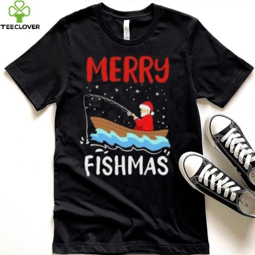 Santa fishing Merry Fishmas Christmas T hoodie, sweater, longsleeve, shirt v-neck, t-shirt