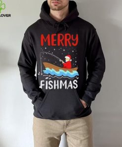 Santa fishing Merry Fishmas Christmas T hoodie, sweater, longsleeve, shirt v-neck, t-shirt