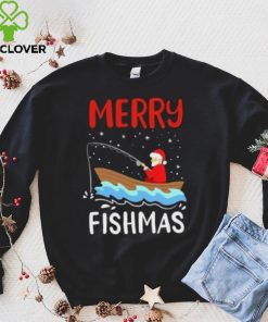 Santa fishing Merry Fishmas Christmas T hoodie, sweater, longsleeve, shirt v-neck, t-shirt