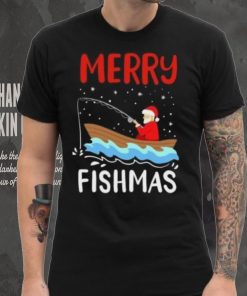 Santa fishing Merry Fishmas Christmas T hoodie, sweater, longsleeve, shirt v-neck, t-shirt