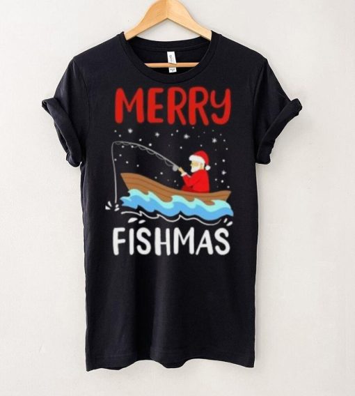 Santa fishing Merry Fishmas Christmas T hoodie, sweater, longsleeve, shirt v-neck, t-shirt