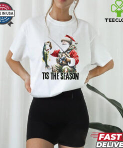 Santa fishing tis the season Christmas shirt